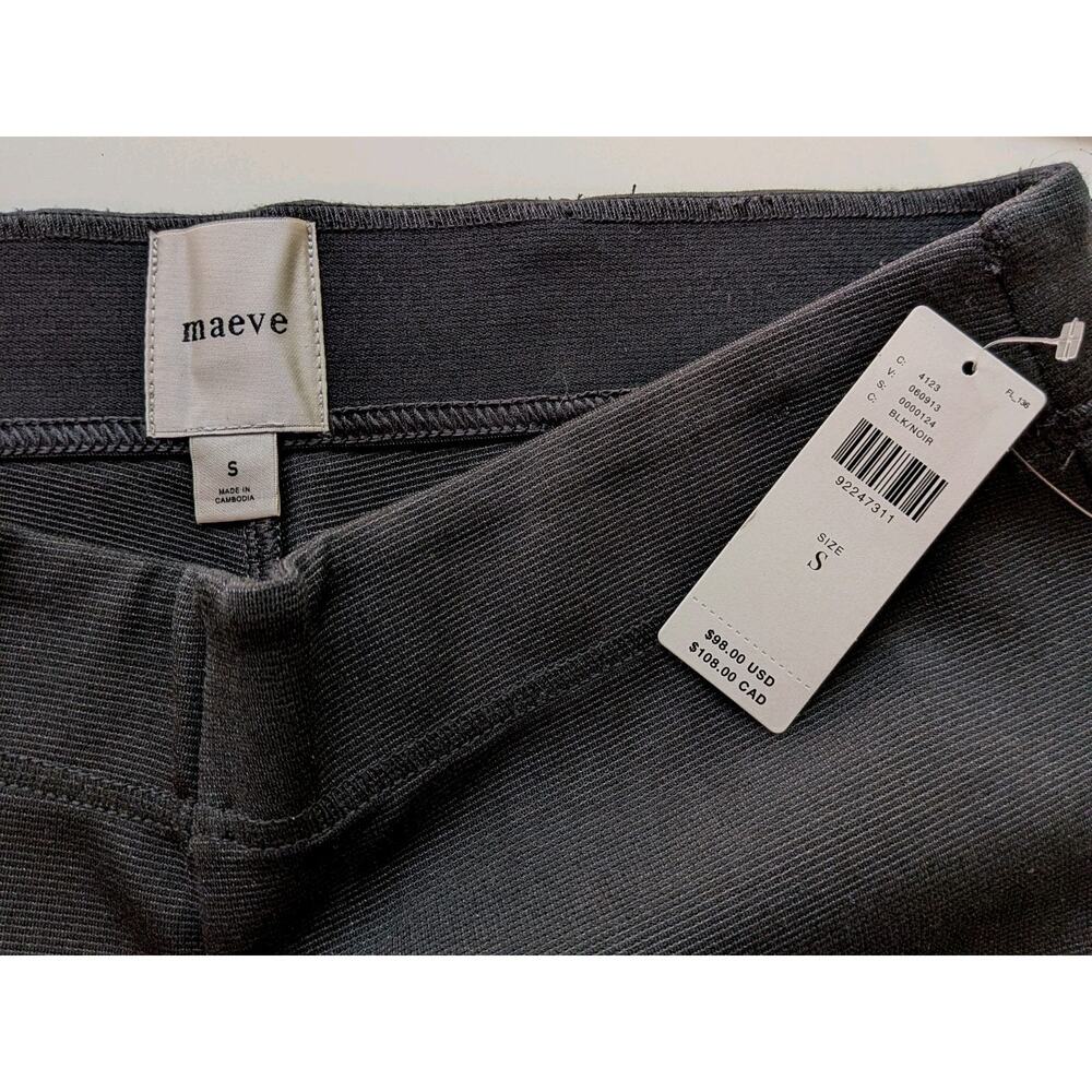 NWT Anthropologie Maeve Women's Size Small Black Cropped Pants Office Gorpcore - Picture 3 of 9
